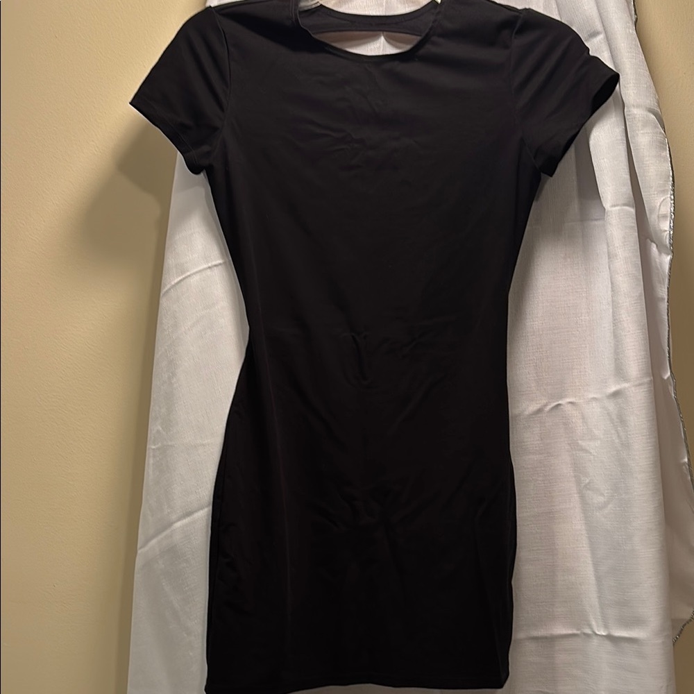 Reformation Black Dress with Open Back - size Small